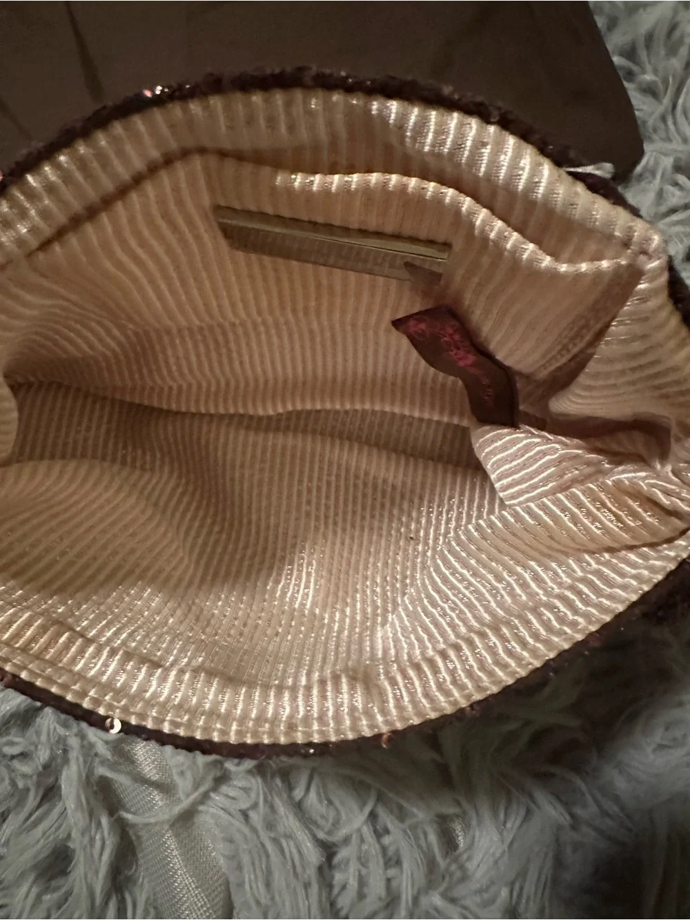 Lauren Merkin Brown Sequin Clutch Bag
